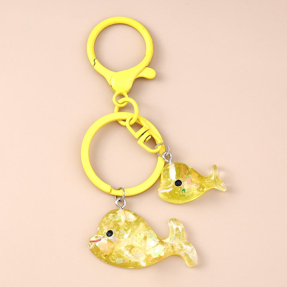 Cute Resin Starfish Gold Fish Keychain Women Girls Key Ring Pendants Handbag Decor DIY Kid's Jewelry Gifts