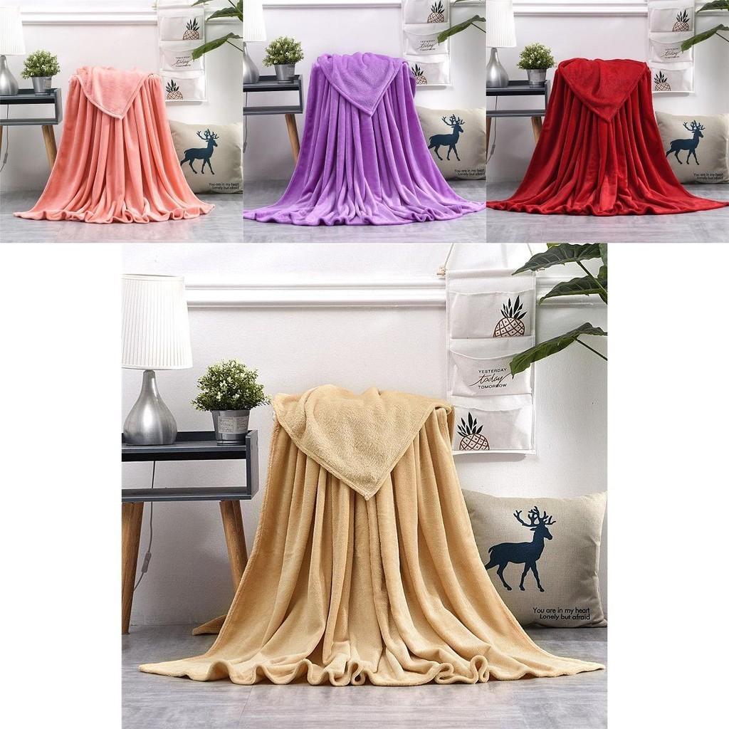 Sumptuous 22 Solid Colors Flannel Plush Fleece Blanket Perfect For Sofa Relaxation