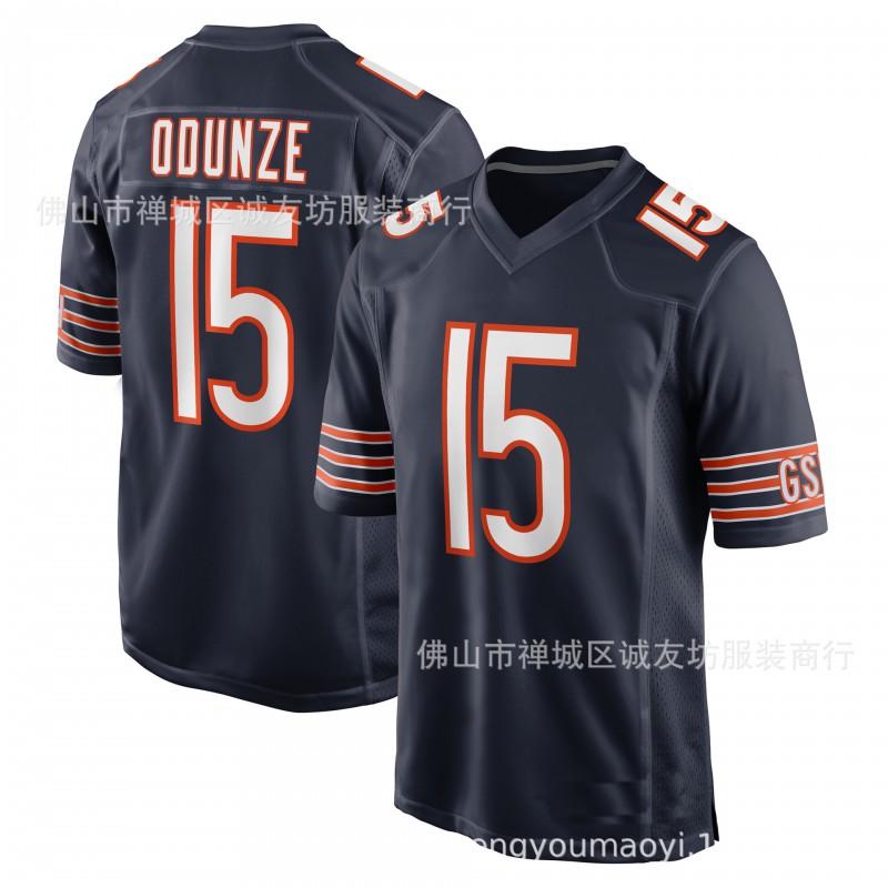 Chicago Bears 15 Rome Odunze Football Jersey Mens Sports Training Game Uniform White