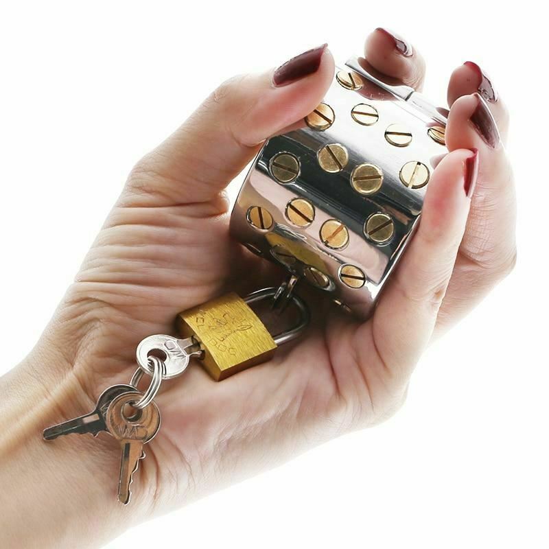 Kalis Teeth 4 Rows Gold Spikes Metal Extreme Chastity Device  Ring  Rings