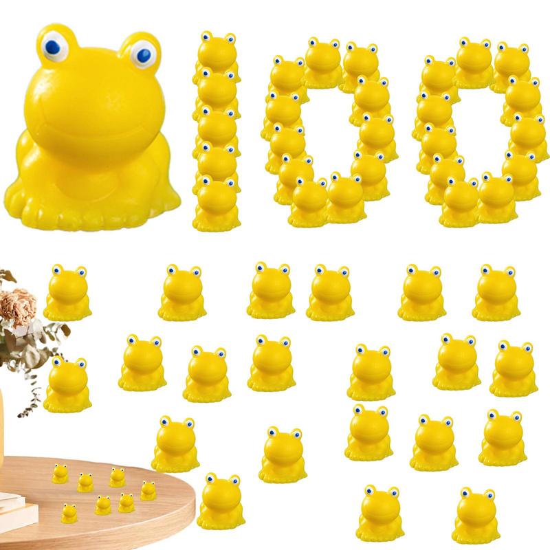 100Pcs Mini Frog Garden Decor Green Frog Figurines Miniature Home Decor Tiny Plastic Frogs Fairy Garden Decor