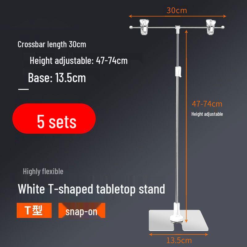 Stainless Steel T-Shaped Retractable Desktop Poster Display Stand