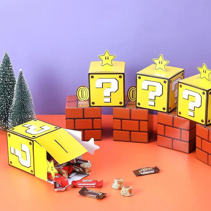 1-40PCS Game Themed Candy Boxes Birthday Party Gift Bags Hospitality Boxes Brick Pipe Pentagram Boxes Home Party Decorations