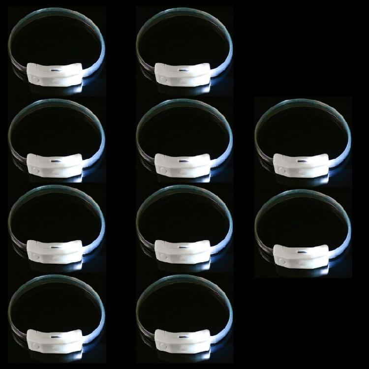 10pcs Plastic LED Bands for Parties Flashing Light Up Wristband Ornament Multicolors Wrist Decoration for Children