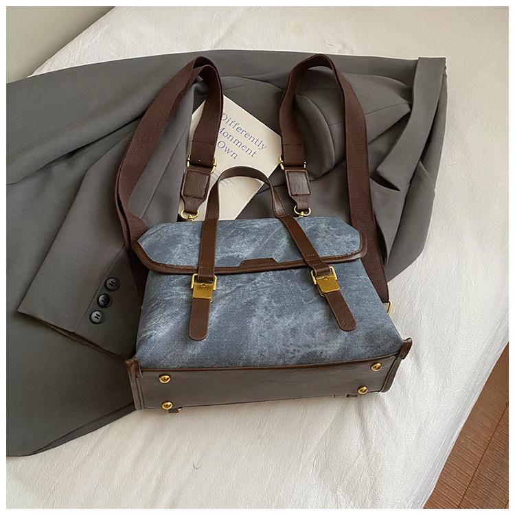 Large Capacity Bag Women's Autumn New Retro Matte Handbag Commuter Bag Single Shoulder Crossbody Double Shoulder Women's Bag