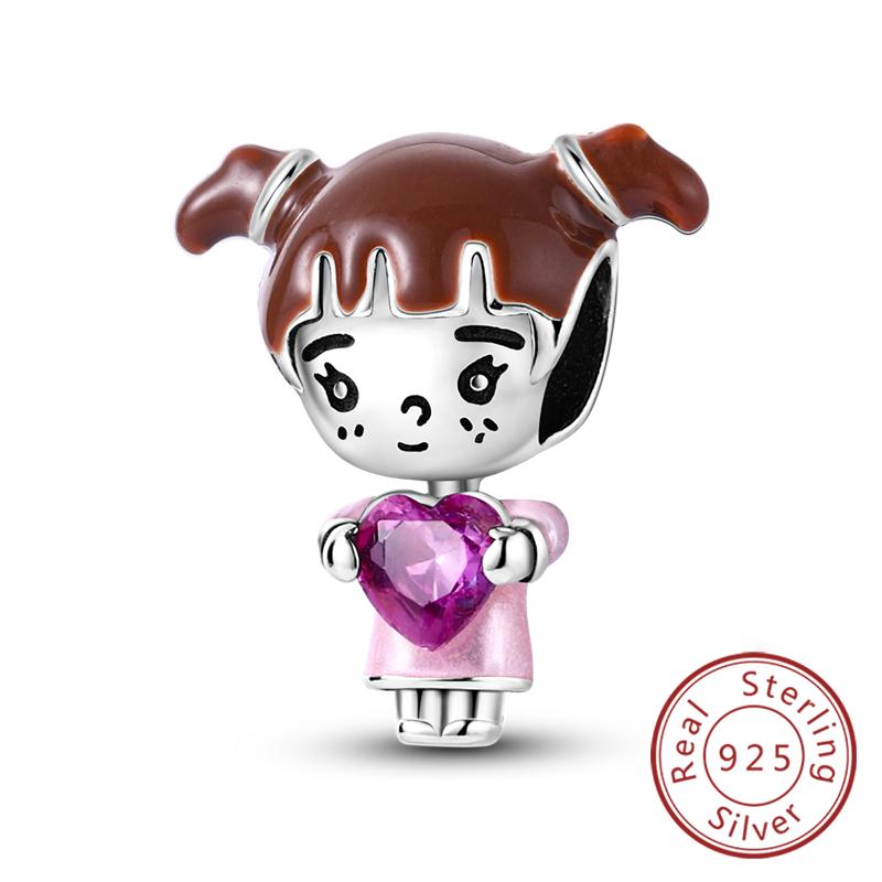 Potrivire Mărgele Charmuri Cupru Original Băiat Fată Mamă Pandantiv Charmuri Pentru Brățară Colier Bijuterii Femei Cadou