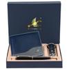 Navy Buttler Herren Leder Geldbörse, Schlüsselanhänger & Kugelschreiber Kombi Geschenkset für Männer | Geschenkset für Männer
