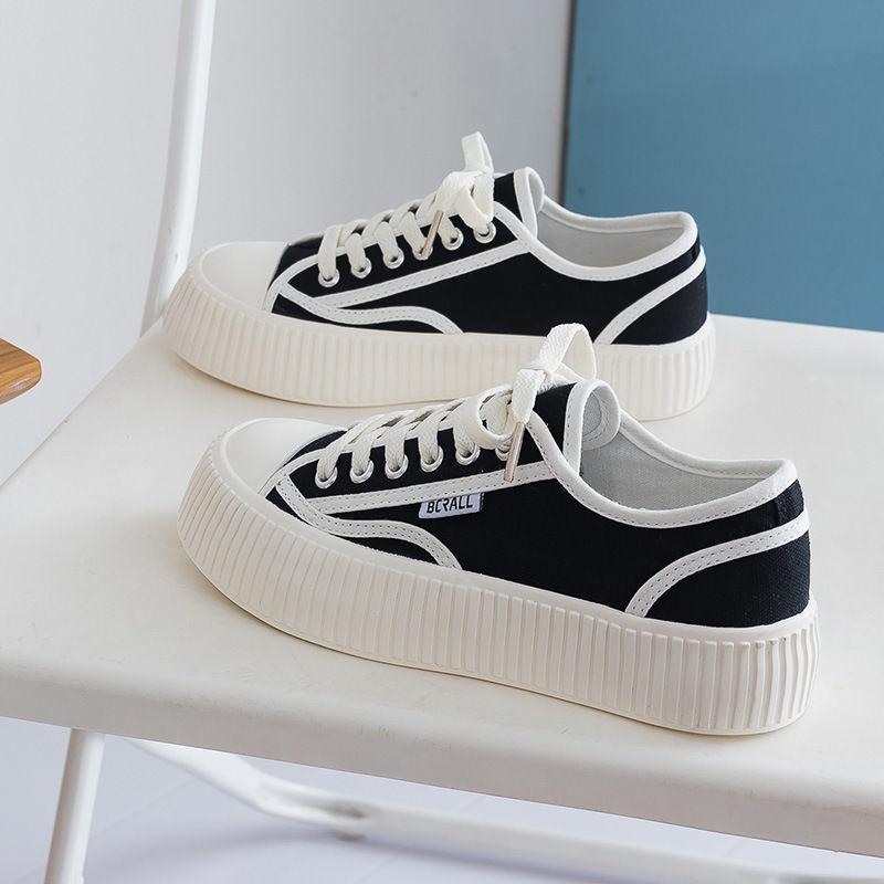 Canvas shoes women's 2025 new platform biscuit shoes spring and summer Xiaoxiangfeng women's shoes casual board shoes versatile little white shoes