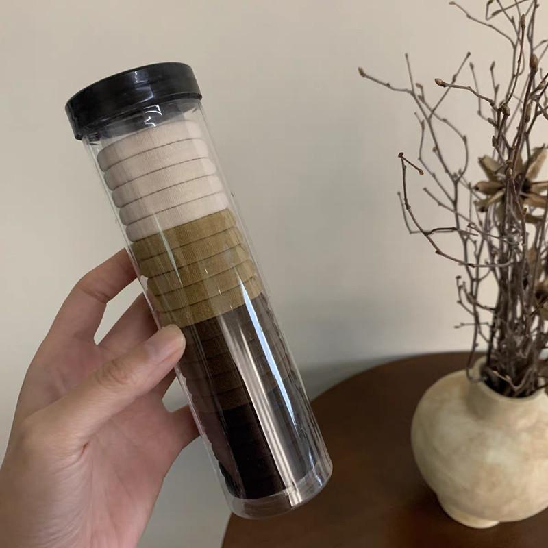 Women's Durable Leather-Covered Black Elastic Hair Ties: High-Elasticity Scrunchies, Hair Ropes & Rings