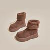 Thick-soled velvet warm and heightening snow boots women's winter new cotton boots lamb wool short large cotton boots