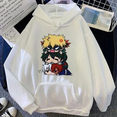 Kreslené anime mikiny My Hero Academia Deku Bakugou Katsuki Todoroki Shoto s potiskem s kapucí podzim zima pulovr s kapucí