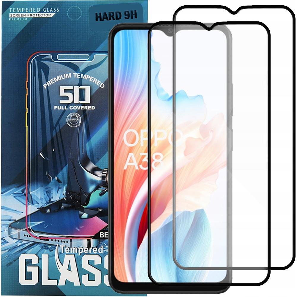 2x Tempered Glass for Oppo A38 (full Screen, Full 5D, 9H)