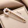 1Pc Jewelry Gift Exquisite Cardigan Clip Fashion Suit Pin Clothing Decoration Pearl Brooch Rhinestone