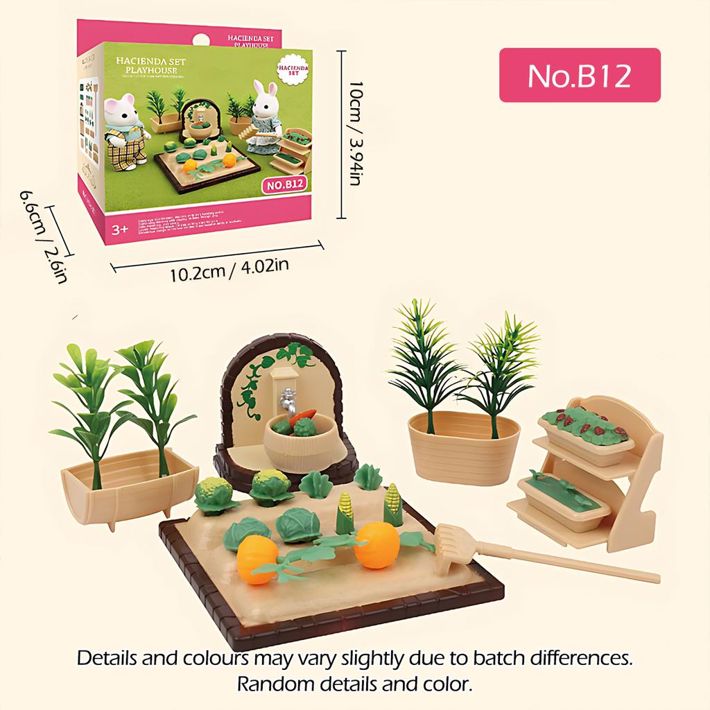 Non-Toxic 1:12 Forest Family Dollhouse Furniture Montessori Miniature Doll House Kitchen Bedroom Bathroom Accessories For Children Gifts