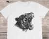Roaring Tiger T-Shirt: Black and White Graphic, 100% Cotton