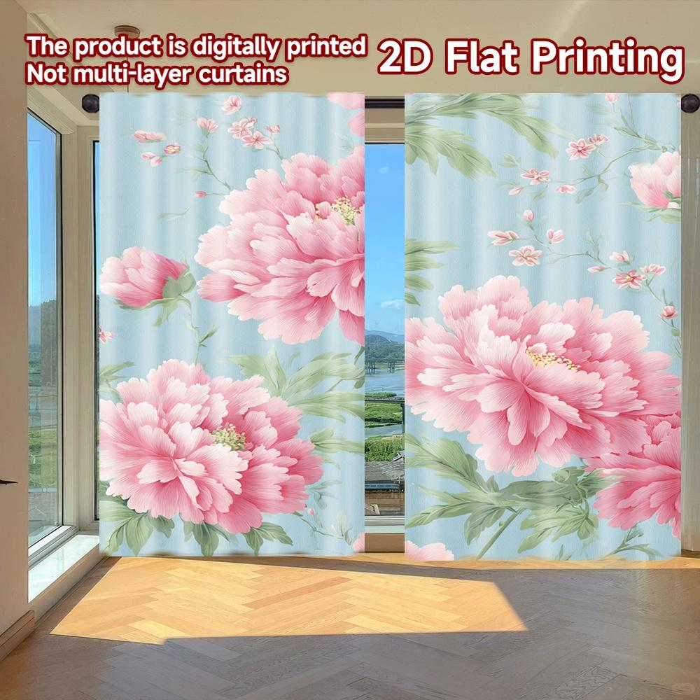 

Flat Printing Curtains Without Rod Floral Tablecloth Design Saint Patrick Is Day Holiday Fabric Curtain Set Of 2 Made Polyester Washable W100*H70(CM)-Rod Pocket&1PCS