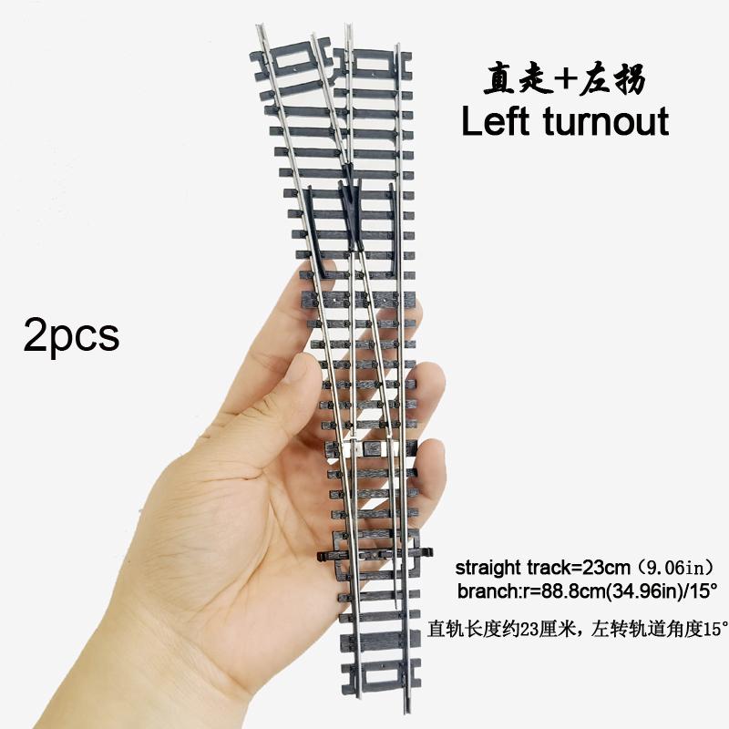 1/2/4pcs 1/87 Ho scale Model Train Track miniature railway trackcan be powered curved track Left Right turnout track model