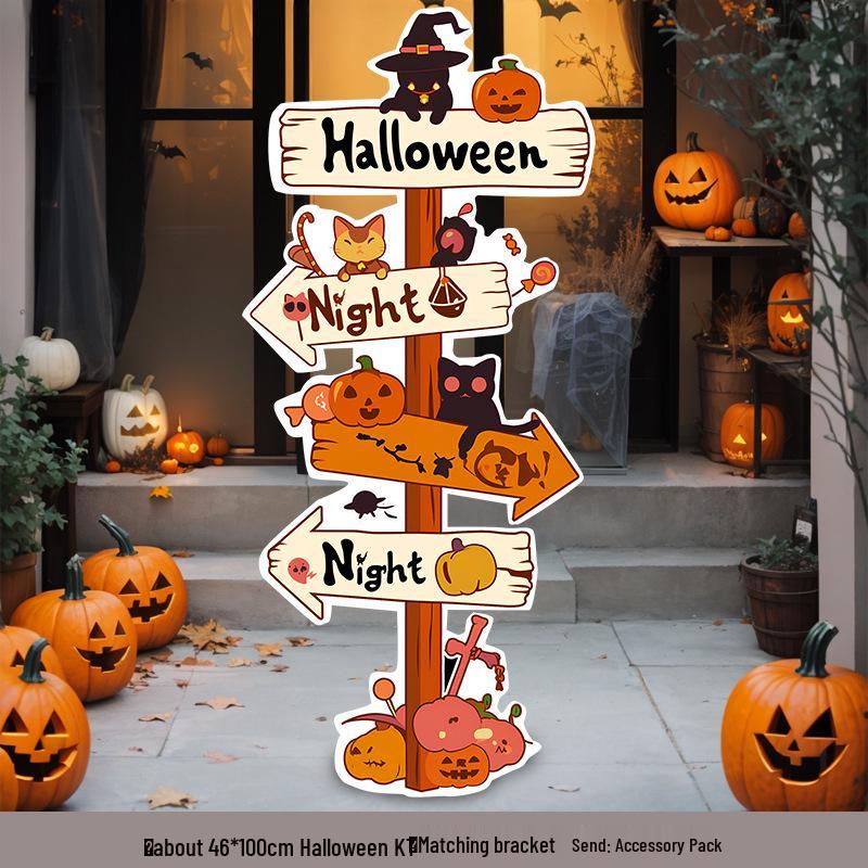 Halloween Pumpkin Banner: Outdoor Doorway & Wall Decor for Photo Props