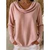 Women S Casual Loose Solid Color Mock Neck Long Sleeve Pullover Sweater