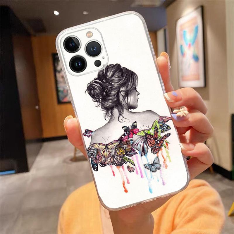 Phone Case For Iphone 17ProMax Air 16 15 14 13 Pro Max 15 16 Pro 15Plus Colorful Butterfly Flower