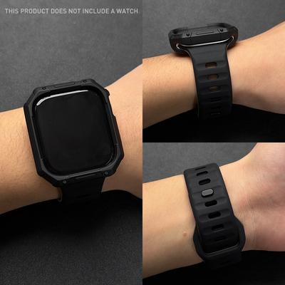 2pcs Adjustable Strap + Hollow Out TPU Shockproof Case For Apple Watch Ultra/SE/10-1 Soft Smartwatch Accessories