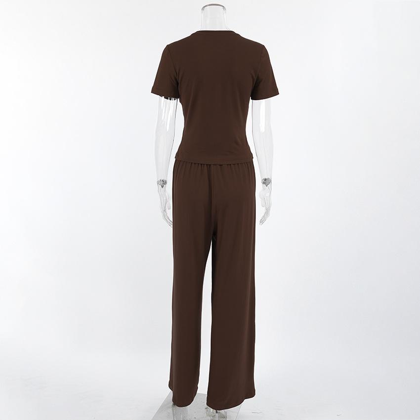 European and American Summer New Pink Milk Silk Short Sleeved Pants, Pajamas, Hair Extensions, Women's Home Clothes