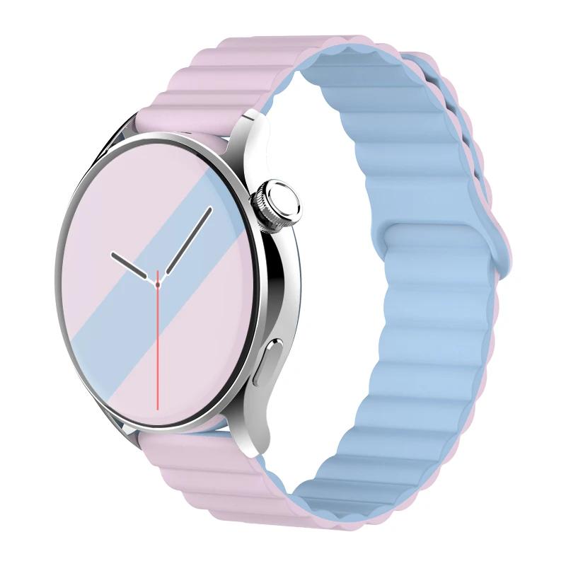 Silicone Magnetic Loop For Samsung Galaxy Watch 7 6 5 Pro 4 Classic Active Link Band Bracelet Huawei GT 2-2e 3-4 20mm 22mm Strap