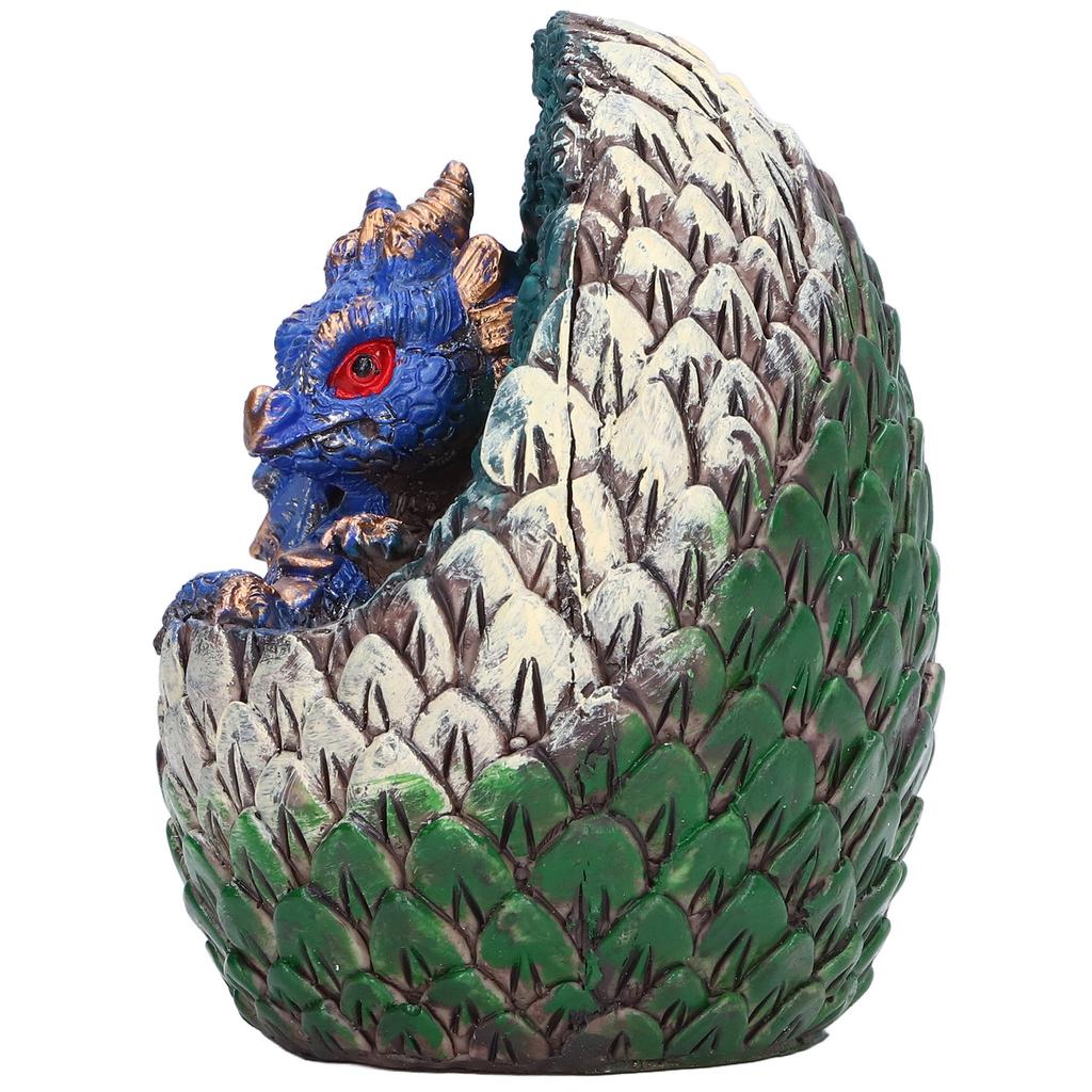 Dragon Egg Resin Material Interesting Decorative Cute Vivid Garden Animal Figurines for Living RoomBlue Dragon
