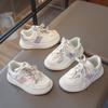 Spring 2026 Girls' Princess Sports Shoes - Lightweight, Breathable White Cartoon Leather Sneakers