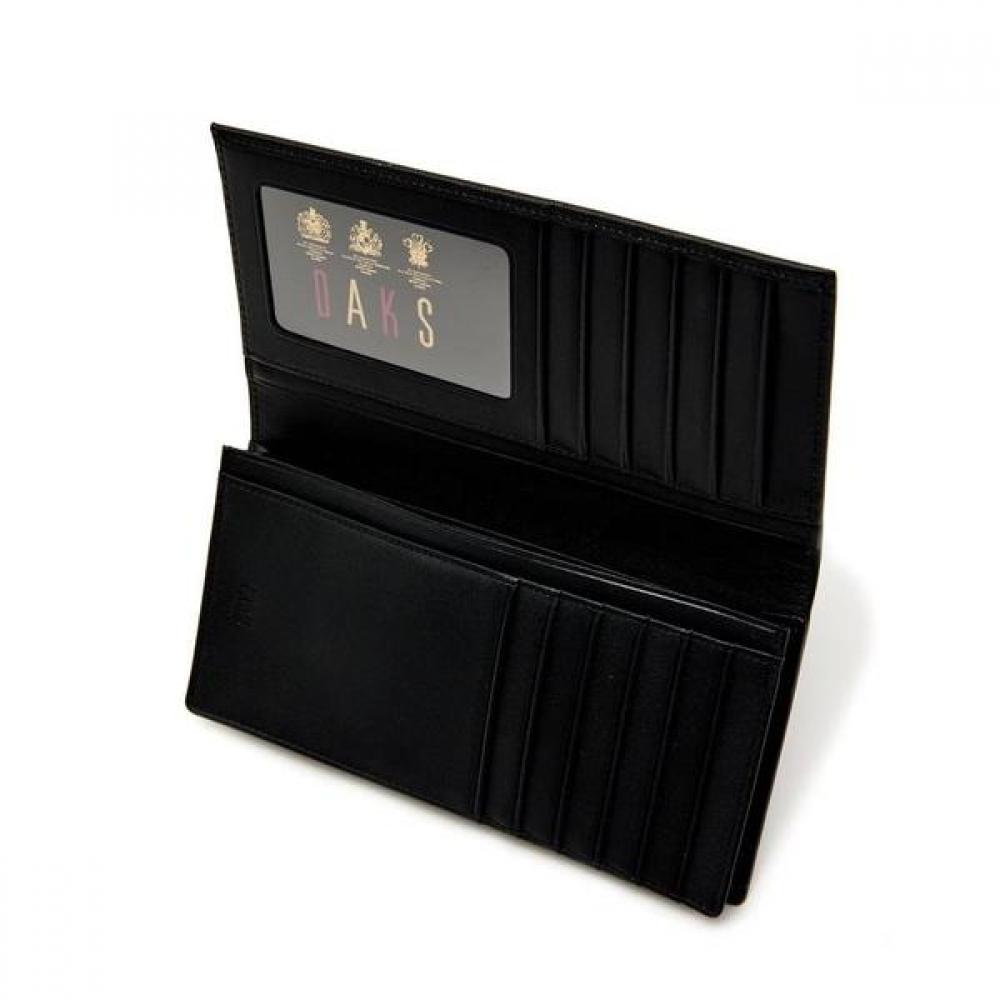 Daks Black Leather Dd Logo Modern Classic Long Wallet Dbwa9f831