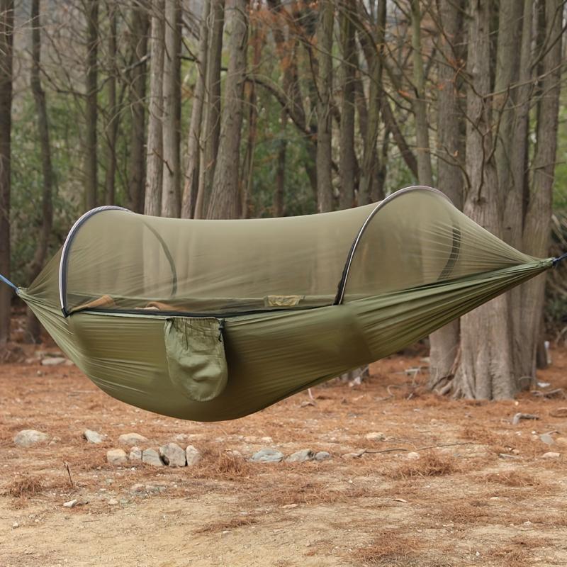 2-In-1 Camping Hammock with Mosquito Net Automatic All Season Suitable Portable Outdoor Hanging Bed for Camping Travel