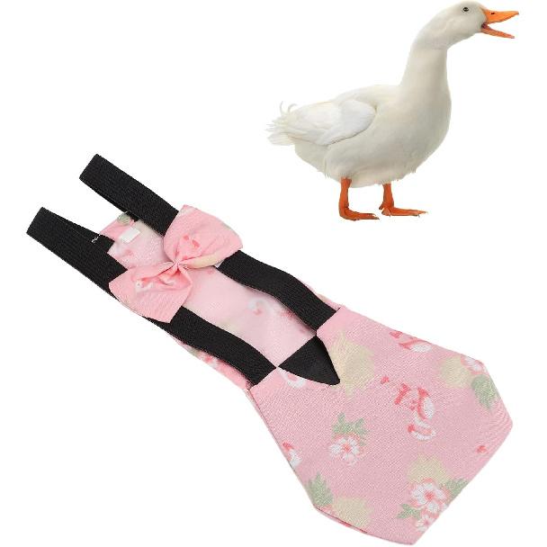 Chicken Diapers for Hens, Bantam Hens Diapers for Pet Ducks Pet Duck Supplies Goose Clothes Reble Washable Pet Diapers with Bow Tie Nylon Buckle for
