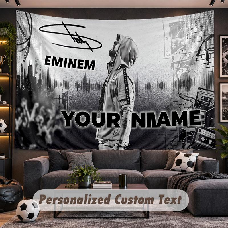 Wall Hanging Tapestry Custom NameEminem Pattern Personalized Printed Fabric Wall Decor