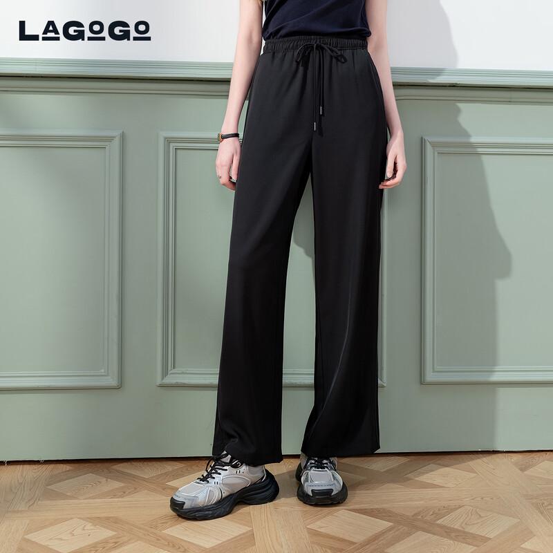 LAGOGO Women s Loose Wide-Leg Commuter Pants S