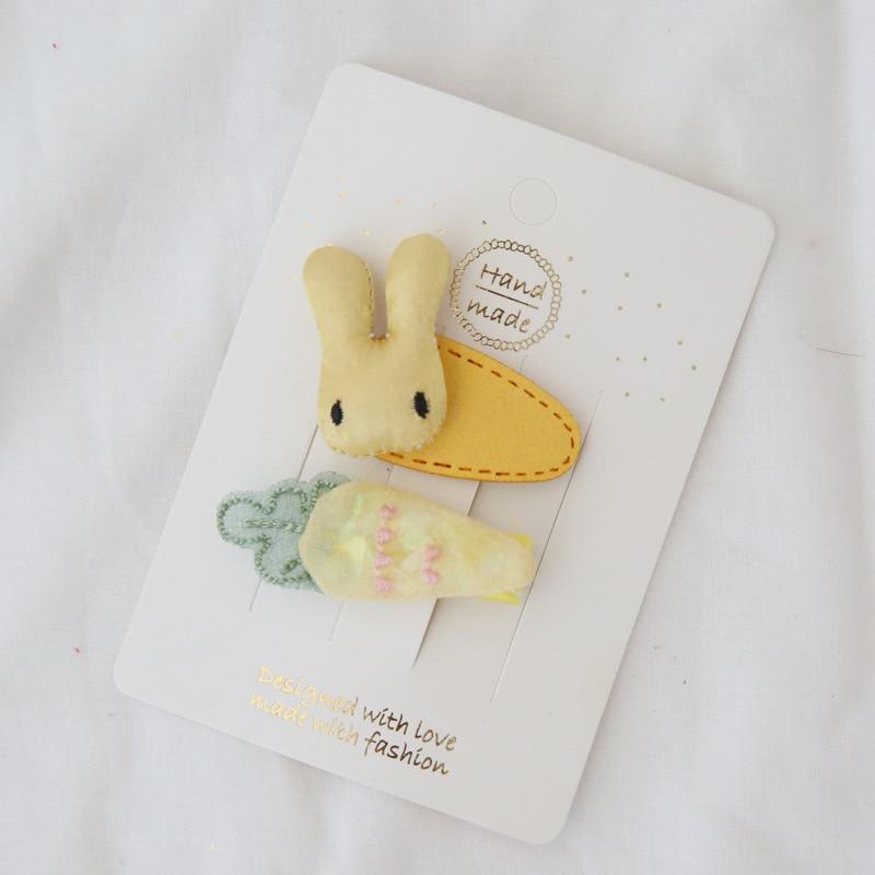 2 teile/satz Mini Haarnadeln für Baby Mädchen Regenbogen Obst Blume Bogen Haar Clip Plüsch Bang Seite Clip Baby Mädchen Haar zubehör