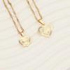 Gold Brass Heart Pendant Necklace: Fashionable Women's Sweater Chain with Stainless Steel.
