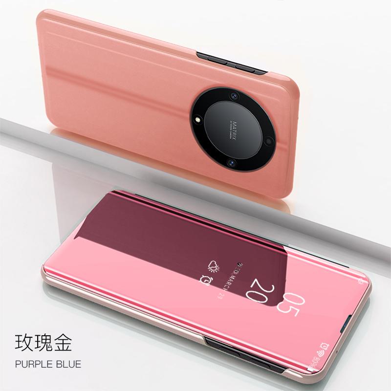 For Huawei Honor X9A Case Luxury Clear View Mirror Flip Phone Case For Huwei HonorX9A Honer Honar Xonor X9A X 9A 5G Back Cover
