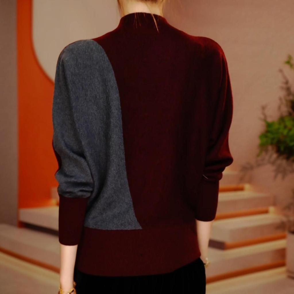 Autumn Winter Women's Half Turtleneck Fleece Blouse Rhinestones Loose Printed Base Shirt