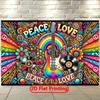 2D Peace Love Hippie Guitar Backdrop Party Photo Background Cloth