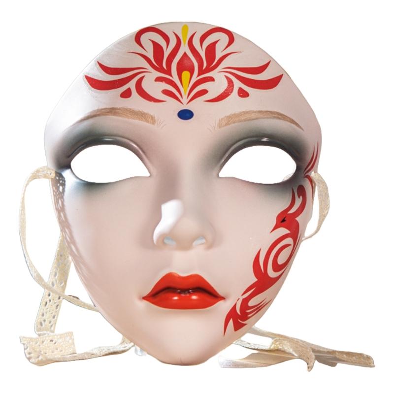 Hand Painted Mask Halloween Party Mask Full Face Mask Masquerade Mask for Women Men Cosplay Halloween Costume Accessory