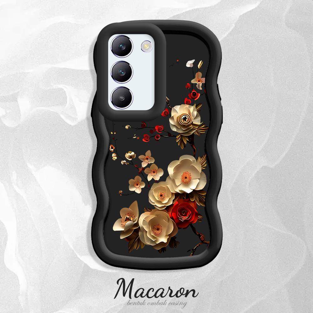 

Окрашенный узор Big Wave Edge Мягкий силиконовый материал Macaron чехол для телефона противоударный защитный резиновый чехол для OnePlus Vivo Motorola Moto Motorola Moto G84 чёрный