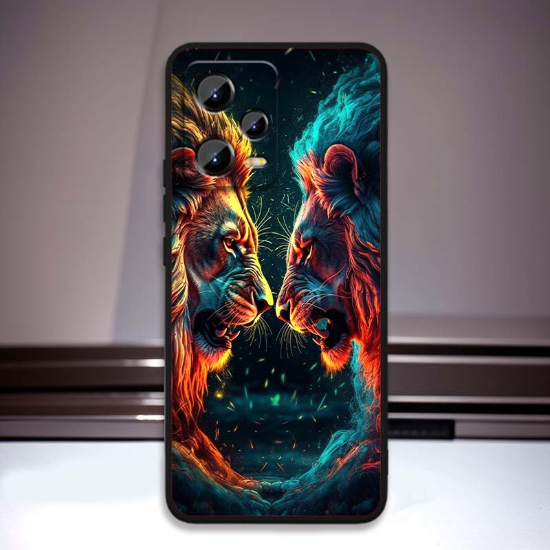 

Lion Bear Cat Cool For Xiaomi Redmi Note 15 14 13 12 12S 11E 11 11S Pro Plus 4G 5G Black Soft TPU Phone Case Redmi Note 12 4G
