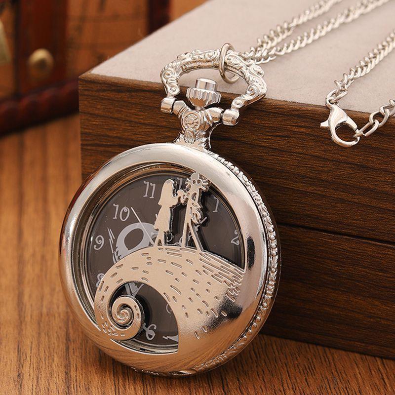 Pocket Watch Quartz Pocket Watch Vintage Color Christmas Horror Night
