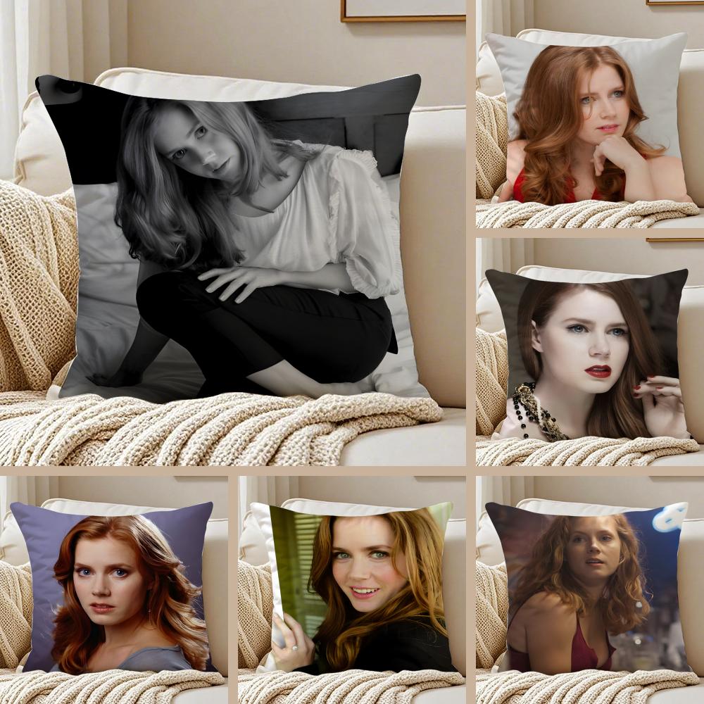 AAmy Adams Cushion Cover Pillowcase Antidustmite Invisible Zipper Short Plush Sofa Cushion