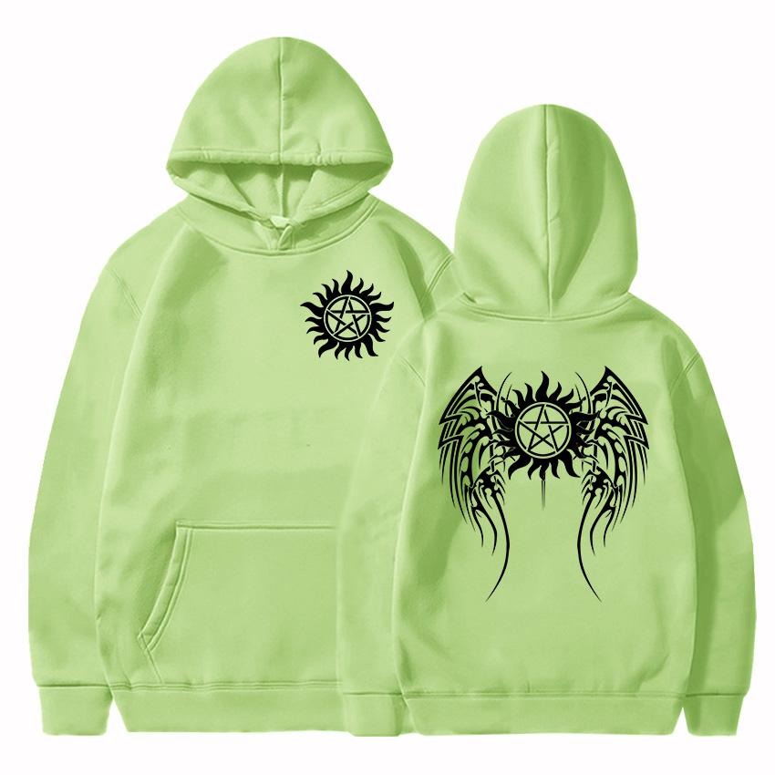 Men Clothes Supernaturall Winchester Bros Hoodies Long Sleeve Winter Hooded Pullovers Graphic Printing Sweatshirt Streetwear