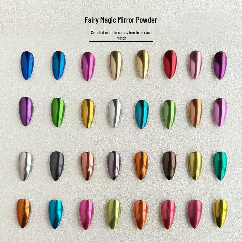 Metallic Fairy Magic Mirror Nail Art Powder - Gold & Silver Highlighter