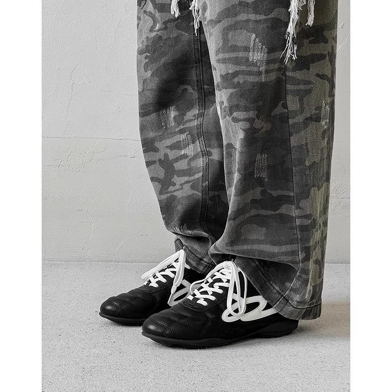 Bai Jingting has the same retro and old lace-up thick-soled German training shoes, round head casual sports shoes, heightening versatile little white