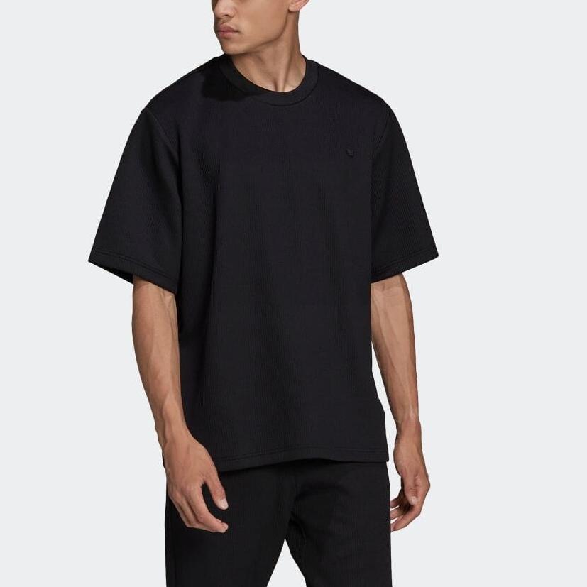 adidas Adicolor Trefoil Pliss Tee Asia Sizing 'Black' Men's HC4607