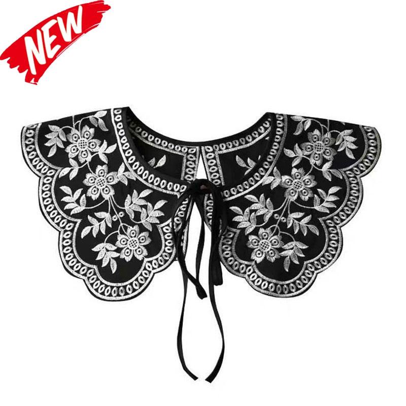 Embroidered Floral Fake Collar Cute Lolita Fake Collar Detachable Blouse False Collar Little Shawl Top for Women