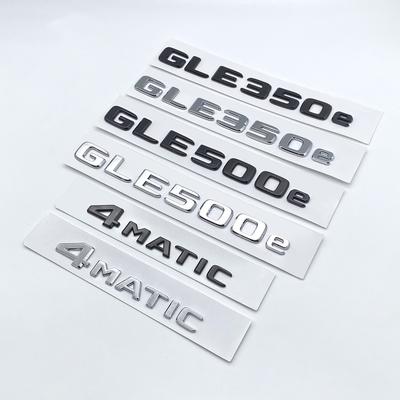 3D-Flachschrift, Chrom-Schwarz-Buchstaben, GLE350e, GLE500e, GLE350de, 4Matic, ABS-Emblem für Mercedes Benz W166 V167, Kofferraum-Logo-Aufkleber